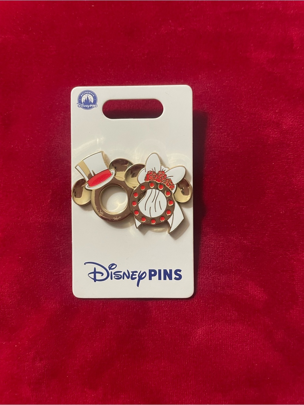 Disney Kids Gold and Red Mickey Ear Pin Duo